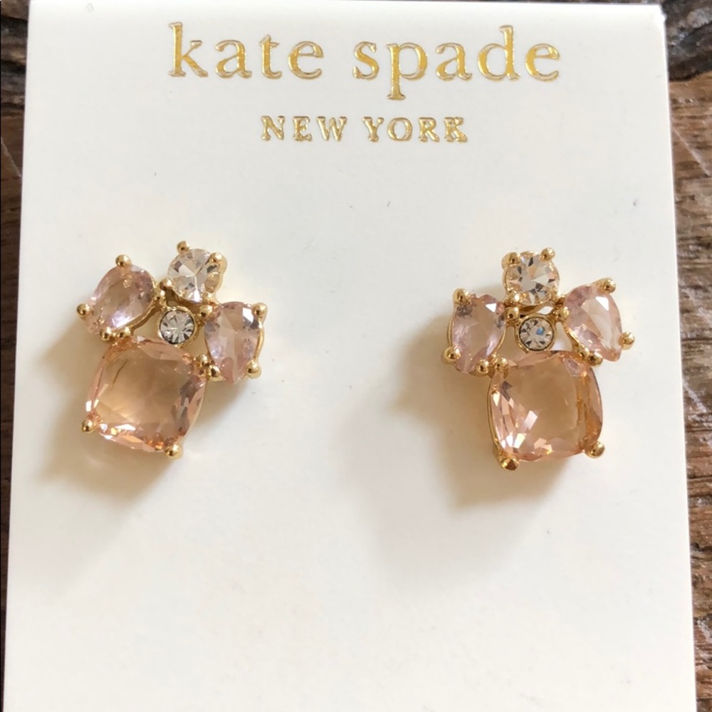 Kate Spade blush pink and white crystal earrings